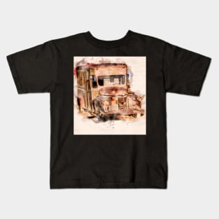 Rusting International KB5 Panel Truck in Watercolor Kids T-Shirt